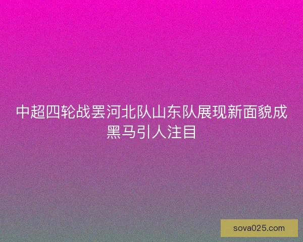中超四轮战罢河北队山东队展现新面貌成黑马引人注目