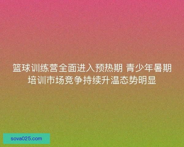 篮球训练营全面进入预热期 青少年暑期培训市场竞争持续升温态势明显