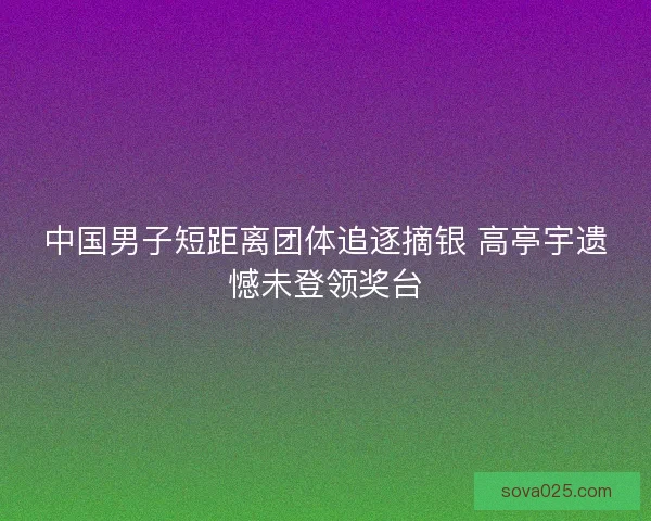 中国男子短距离团体追逐摘银 高亭宇遗憾未登领奖台